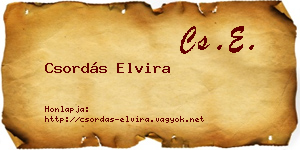 Csordás Elvira névjegykártya